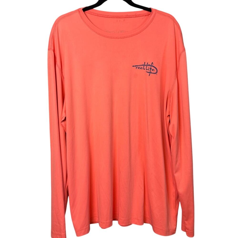 Reel Life Mens Fishing Shirt Coral Performance Outdoor Sun Protection XXL